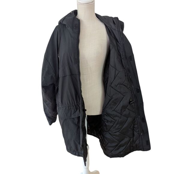 Vintage Oakland Raiders x Locker Line Big Logo Black Hooded Parka Jacket Size L - Picture 6 of 10